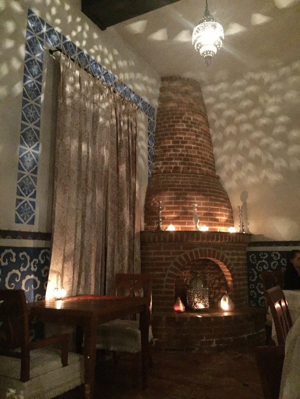 Basmati interior lighting with stove