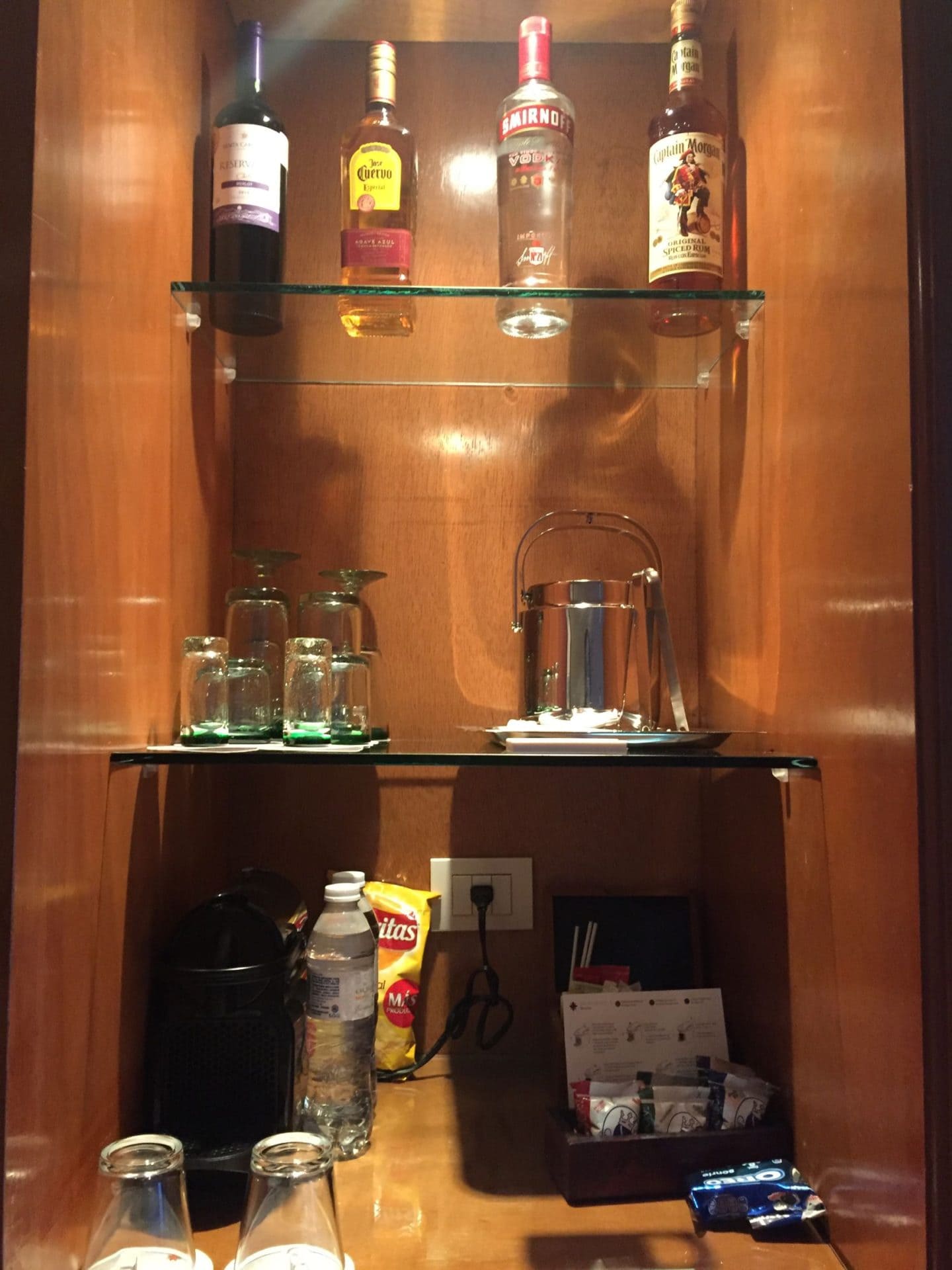 Mini bar in room at Excellence Riviera Cancun