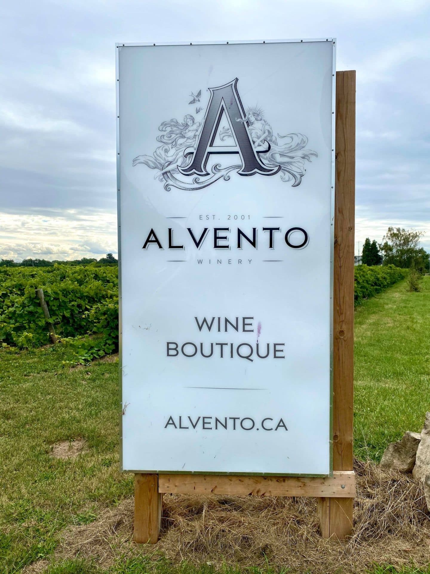 Alvento winery sign
