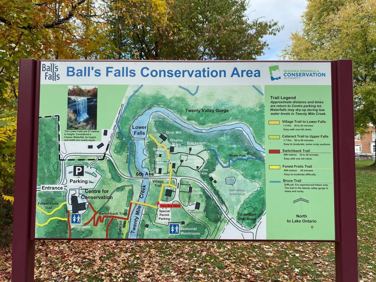 Area map at Ball's Falls
