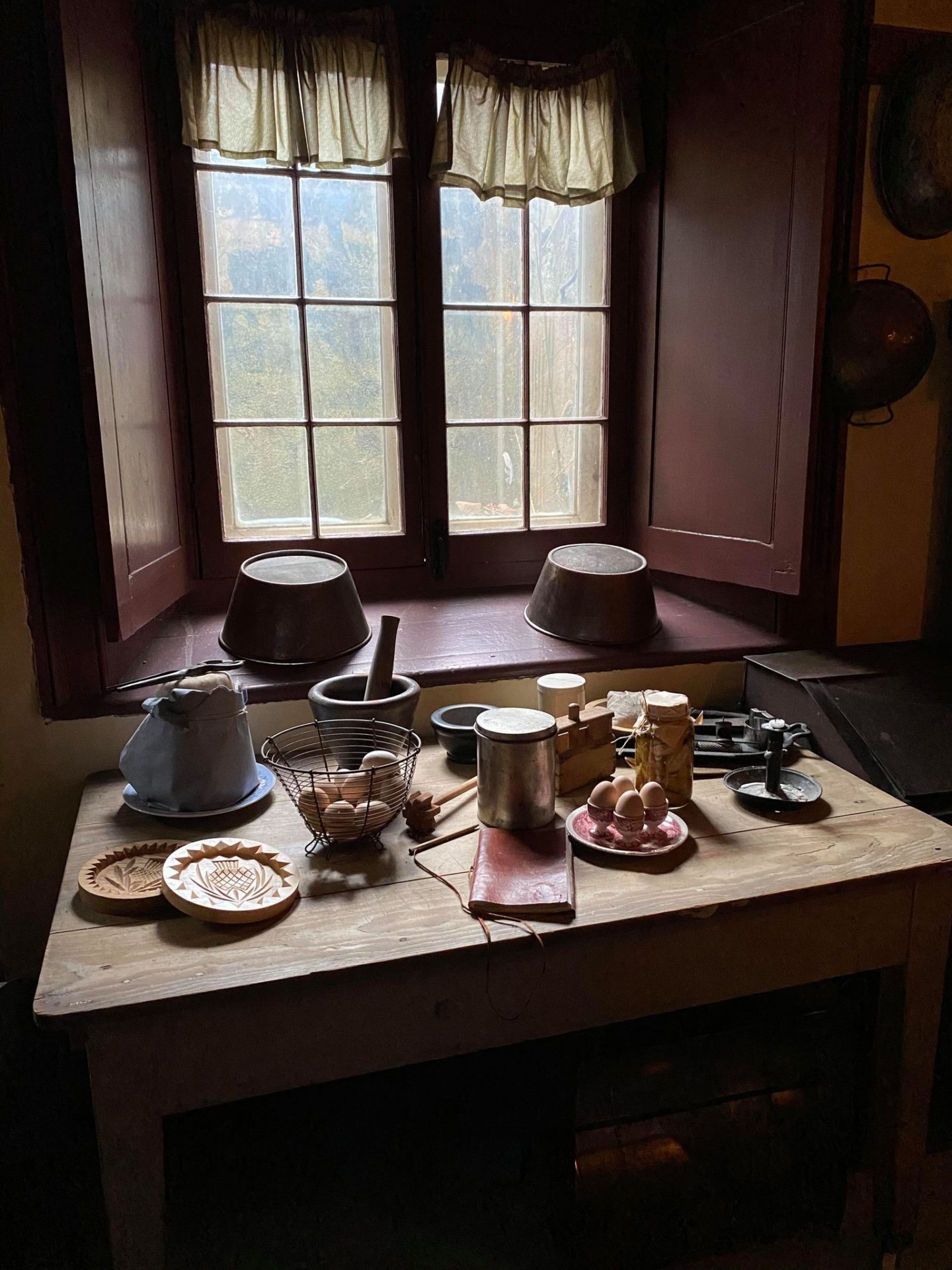 kitchen in the basement with cooking items