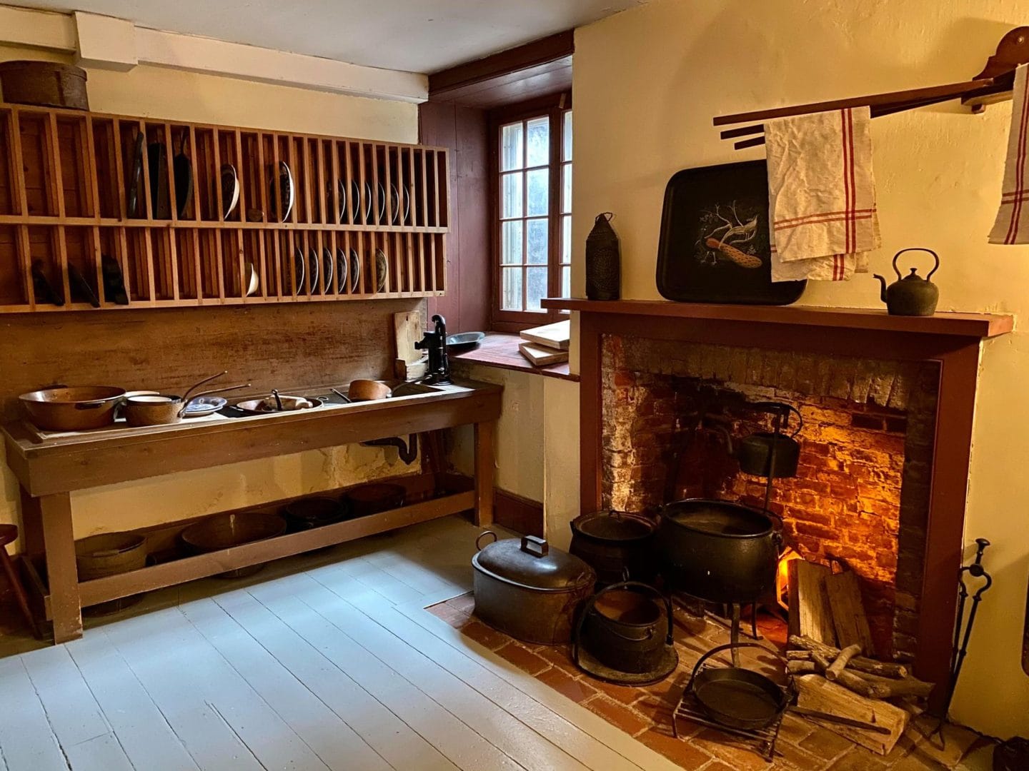 Scullery with fireplace