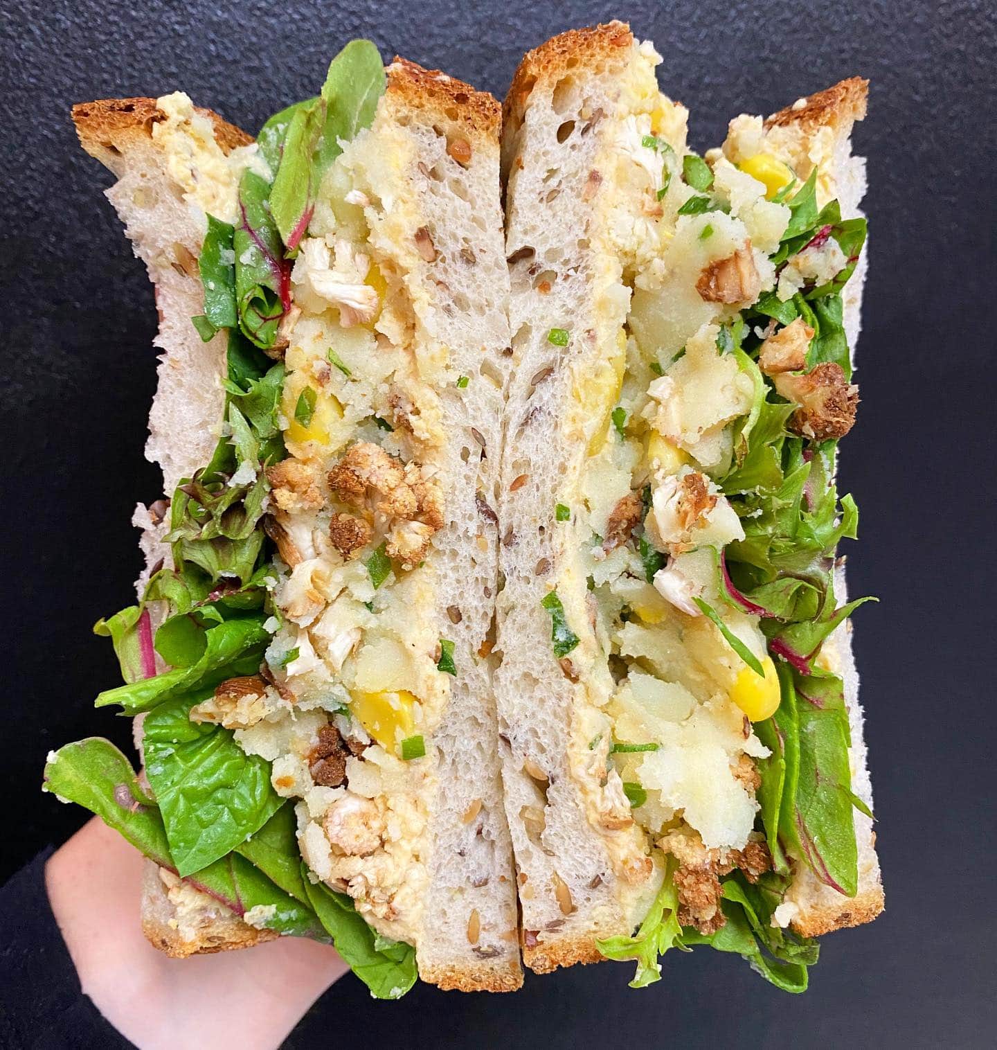 270 Bench Kitchen vegan sandwich with potato and cauliflower