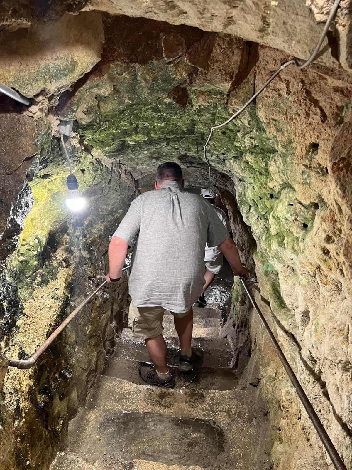 Underground WWII air raid shelter beneath Casa Rocca Piccola in Valletta, a hidden historical attraction in Malta.